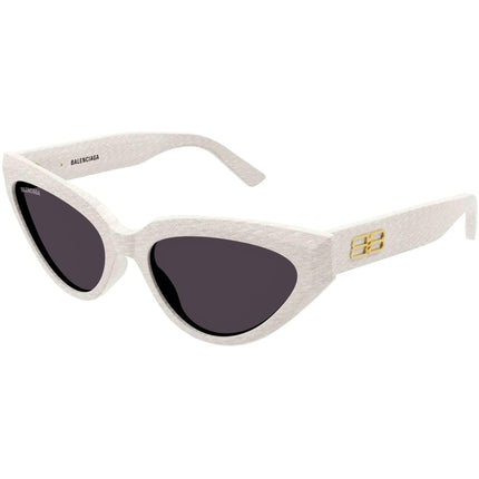Balenciaga Women's Sunglasses - White Acetate Cat Eye Frame Grey Lens | BB0270S 003 ,