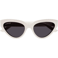 Balenciaga Women's Sunglasses - White Acetate Cat Eye Frame Grey Lens | BB0270S 003 ,