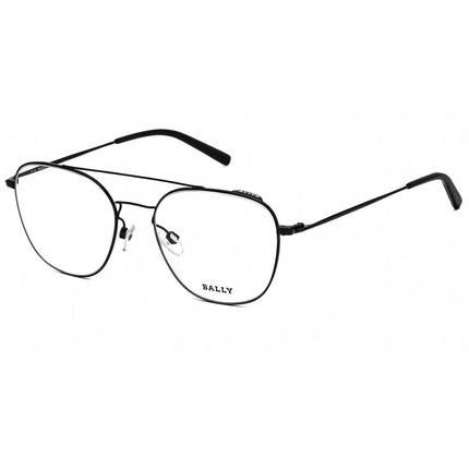 Bally Men's Eyeglasses - Shiny Black Aviator Metal Frame Clear Lens | BY5005-D 001 ,