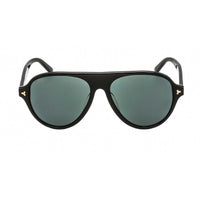 Bally Men's Sunglasses - Shiny Black Aviator Full Rim Frame Green Lens | BY0021-H 01N ,