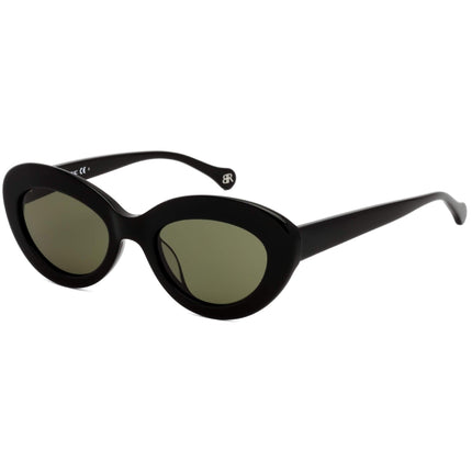 Banana Republic Women's Sunglasses - Black Oval Frame Green Lens | CLARA/S 0807 QT ,