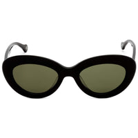 Banana Republic Women's Sunglasses - Black Oval Frame Green Lens | CLARA/S 0807 QT ,