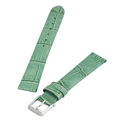 Banda Light Green 16 mm Wide Genuine Alligator Pattern Calf Leather Band ,