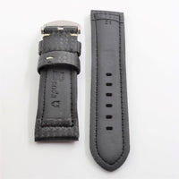 Banda Unisex 24mm Black Woven Nylon Watch Band ,