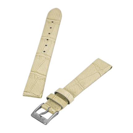 Banda Yellow 16 mm Wide Genuine Alligator Pattern Calf Leather Band ,