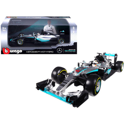 Bburago 1/18 Diecast Car - Mercedes AMG F1 W07 Hybrid Petronas #44 Lewis Hamilton ,