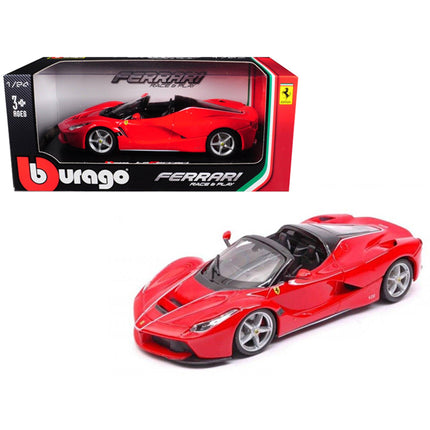 Bburago 1/24 Scale Diecast Model Car - Ferrari LaFerrari F70 Aperta Rubber Tires Red ,