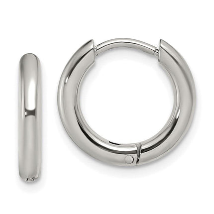 Stainless Steel Polished 2.5mm Hinged Hoop Earrings ,