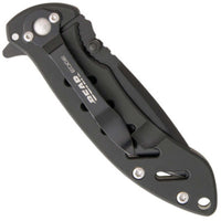 Bear & Son Knife - Brisk 1.0 Steel Handle Black Blade Folding, 3.25 inch | BS61511 ,