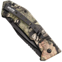 Bear & Son Knife - Camouflage Aluminum Handle Black Steel Blade, 4-7/8 inch | BS61522 ,