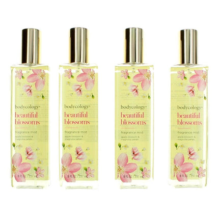 Beautiful Blossoms by Bodycology, 4 Pack 8 oz Fragrance Mist for Women ,