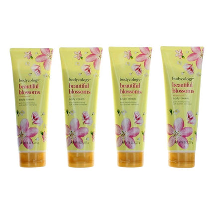 Beautiful Blossoms by Bodycology, 4 Pack 8 oz Moisturizing Body Cream for Women ,
