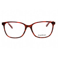 Bebe Women's Eyeglasses - Berry Tortoise Rectangular Shape Frame Clear Lens | BB5176 650 ,