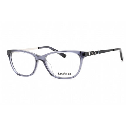 Bebe Women's Eyeglasses - Blue Crystal Rectangular Shape Frame Clear Lens | BB5170 400 ,