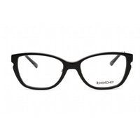 Bebe Women's Eyeglasses - Jet Black Gold Rectangular Shape Frame Clear Lens | BB5158 001 ,