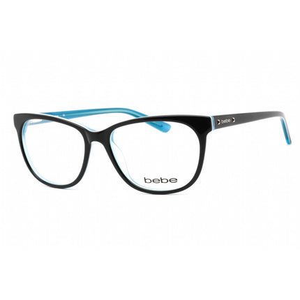 Bebe Women's Eyeglasses - Navy Rectangular Shape Plastic Frame Clear Lens | BB5108 414 ,