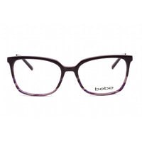 Bebe Women's Eyeglasses - Plum Animal Rectangular Shape Frame Clear Lens | BB5197 500 ,