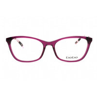 Bebe Women's Eyeglasses - Plum Rectangular Shape Plastic Frame Clear Lens | BB5174 500 ,