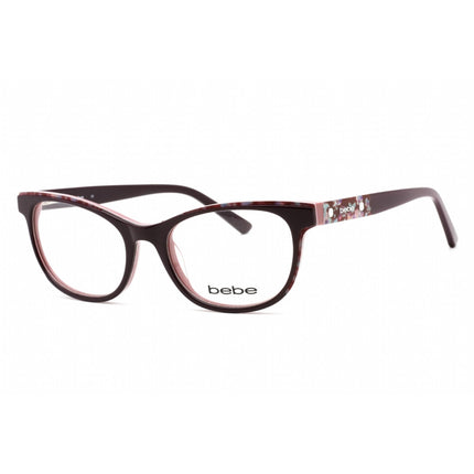 Bebe Women's Eyeglasses - Plum Rectangular Shape Plastic Frame Clear Lens | BB5198 800 ,