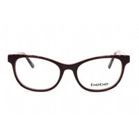 Bebe Women's Eyeglasses - Plum Rectangular Shape Plastic Frame Clear Lens | BB5198 800 ,