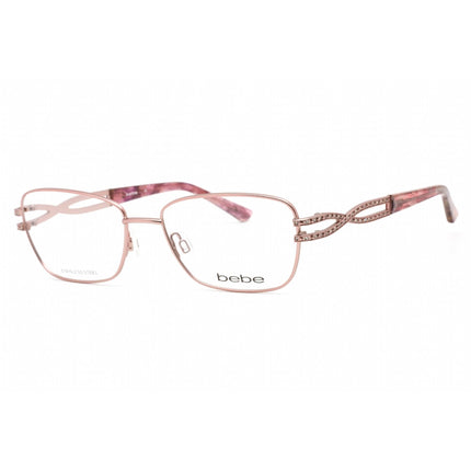 Bebe Women's Eyeglasses - Rose Gold Rectangular Full Rim Frame Clear Lens | BB5173 770 ,