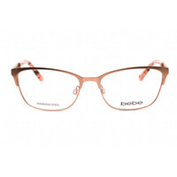 Bebe Women's Eyeglasses - Rose Gold Rectangular Full Rim Frame Clear Lens | BB5175 770 ,