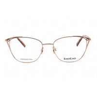 Bebe Women's Eyeglasses - Rose Gold Rectangular Full Rim Frame Clear Lens | BB5182 770 ,