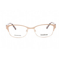 Bebe Women's Eyeglasses - Rose Gold Rectangular Full Rim Frame Clear Lens | BB5185 770 ,