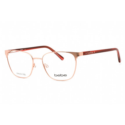 Bebe Women's Eyeglasses - Rose Gold Rectangular Full Rim Frame Clear Lens | BB5200 770 ,