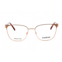 Bebe Women's Eyeglasses - Rose Gold Rectangular Full Rim Frame Clear Lens | BB5200 770 ,