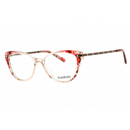 Bebe Women's Eyeglasses - Topaz Floral Rectangular Shape Frame Clear Lens | BB5181 200 ,