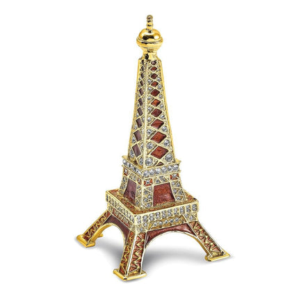 Bejeweled PARIS Eiffel Tower Ring Holder Trinket Box ,