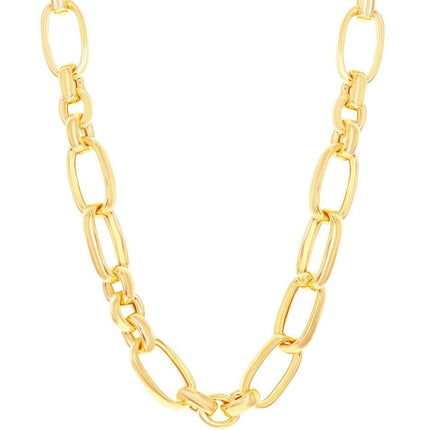 Unisex Necklace - 14K Gold Overlay Large Link Lobster Clasp | BML-4093 ,