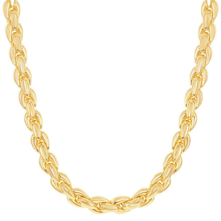 Unisex Necklace - 14K Gold Overlay Oval Linked Magnetic Clasp | BML-4094 ,