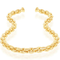 Unisex Necklace - 14K Gold Overlay Oval Linked Magnetic Clasp | BML-4094 ,