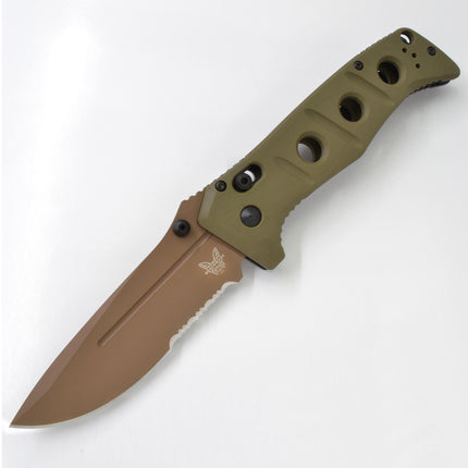 Benchmade Folding Knife - Adamas Flat Dark Earth Blade OD Green G10 Handle | 275SFE-2 ,
