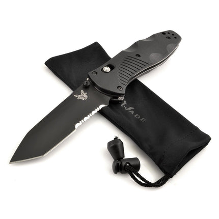 Benchmade Folding Knife - Barrage Serrated Edge Tanto Blade Black Handle | 583SBK ,