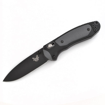 Benchmade Folding Knife - Mini Boost Black Plain Blade Dual Durometer Handle | 595BK ,