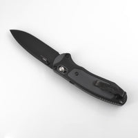 Benchmade Folding Knife - Mini Boost Black Plain Blade Dual Durometer Handle | 595BK ,