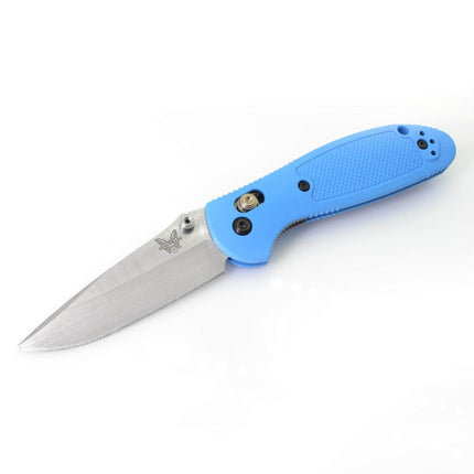 Benchmade Folding Knife - Mini Griptilian Plain Steel Blade Blue Handle | 556-BLU-S30V ,