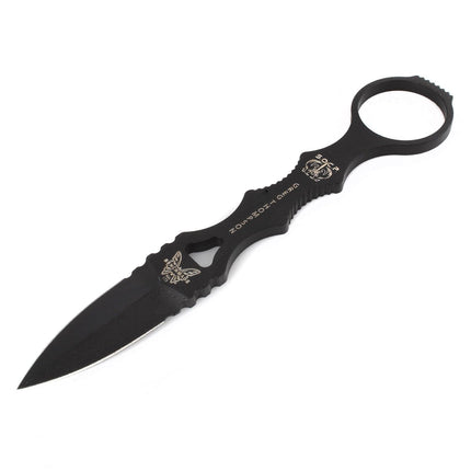 Benchmade Knife - Mini Socp Tip Down Clip Plain Edge 440C Black Steel Blade | 173BK ,