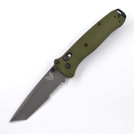 Benchmade Pocket Knife - Bailout Green Aluminum Handle Serrated Blade | 537SGY-1 ,