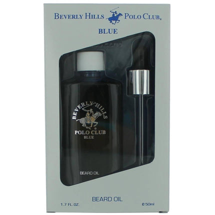 Beverly Hills Polo Club Men's Beard Oil - Blue Refreshing Citrus and Clove, 1.7 oz ,