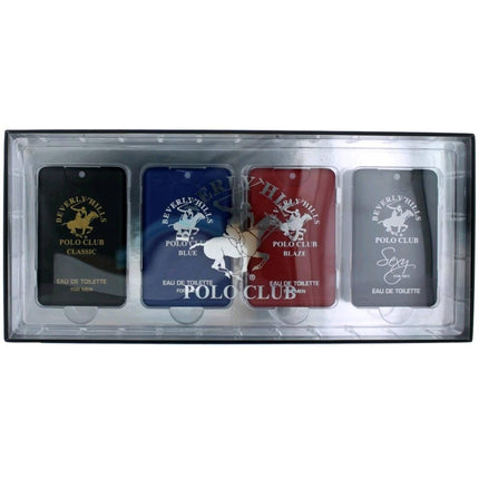 Beverly Hills Polo Club Men's Mini Set - Pocket Collection 0.68 oz EDT, 4 Piece ,