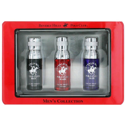 Beverly Hills Polo Club Men's Mini Variety Set - Red Body Spray Collection, 3 Pc ,