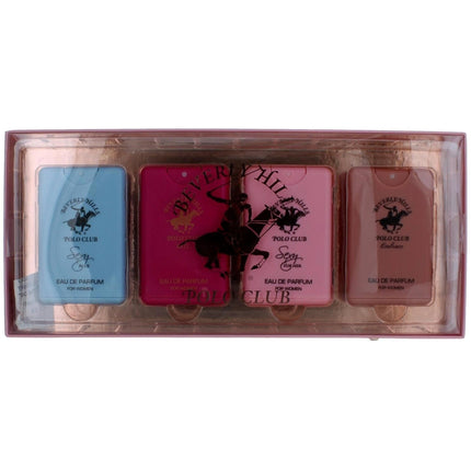 Beverly Hills Polo Club Women's Mini Set - Pocket Collection 0.68 oz EDP, 4 Piece ,