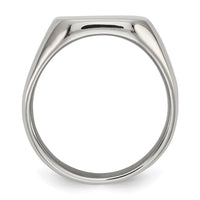 Stainless Steel Polished Signet Ring ,