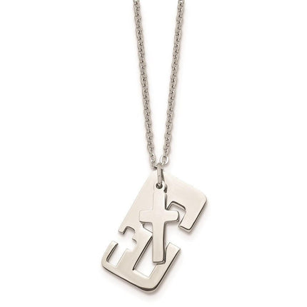 Stainless Steel Polished Cross Necklace ,