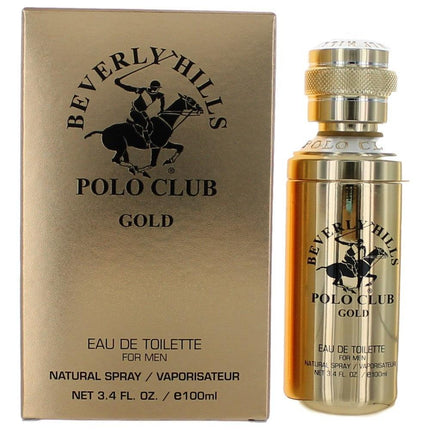 BHPC Gold by Beverly Hills Polo Club, 3.4 oz Eau de Toilette Spray for Men ,