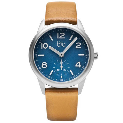 BIA Women's Quartz Watch - Suffragette Blue Dial Brown Genuine Leather Strap | B1004 ,